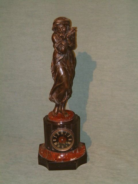 victorian spelter marble clock