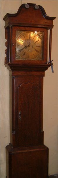 irish brass dial longcase clock oak case with mahogany banding made by samuel mackie armagh c1770