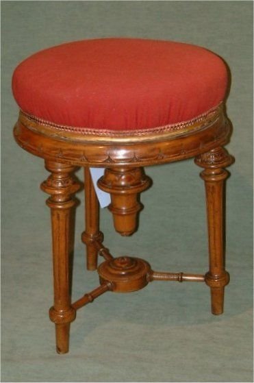 victorian walnut revolving piano stool