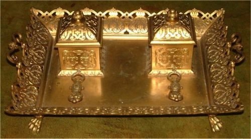 victorian ormolu ink stand