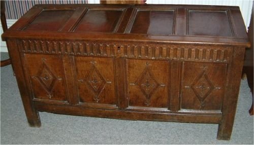 18th century panelled oak coffer