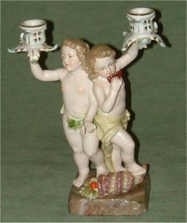 19th century porcelain candelabra