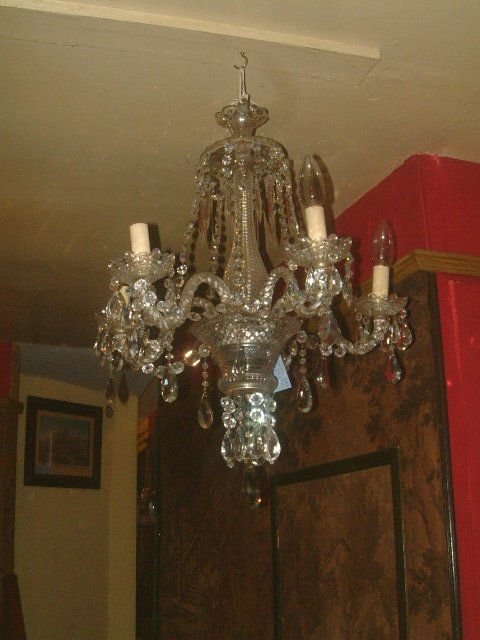 lead crystal chandelier 1930s