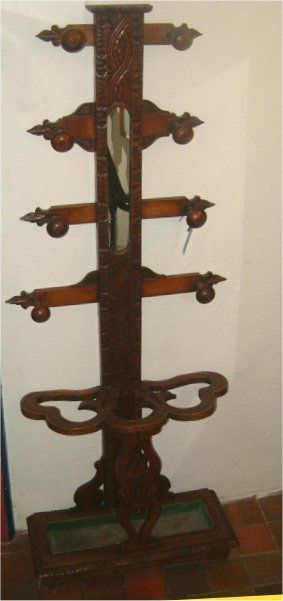 victorian oak carved hallstand