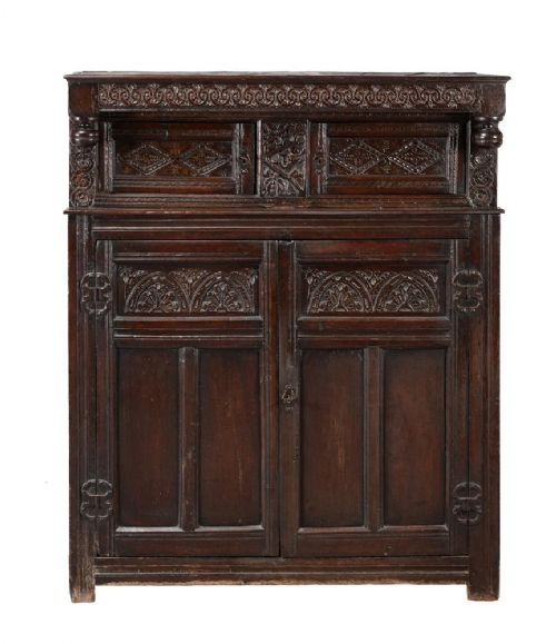 charles 1st oak court cupboard c1640