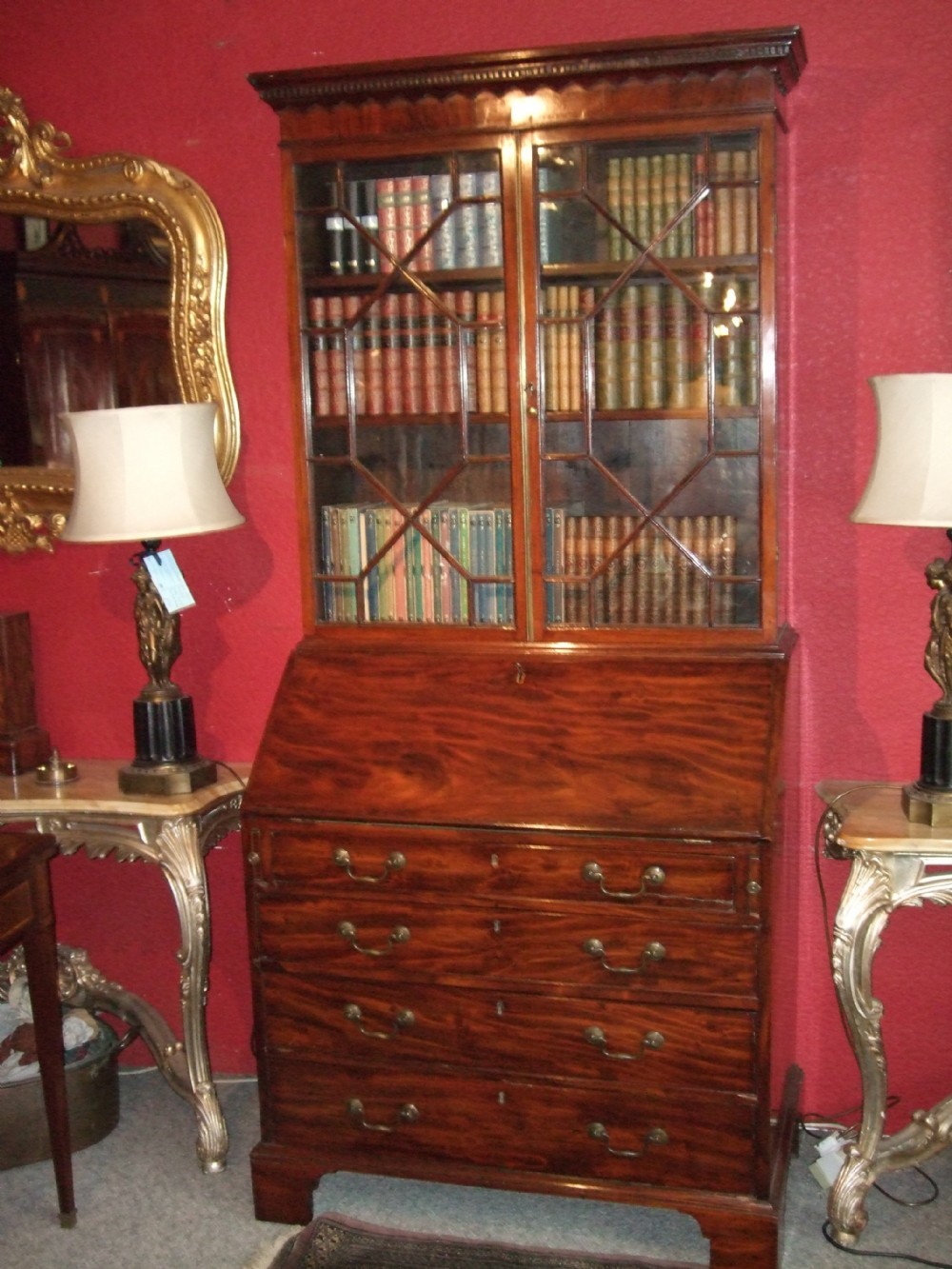 george 3rd mahogany bureau bookcase