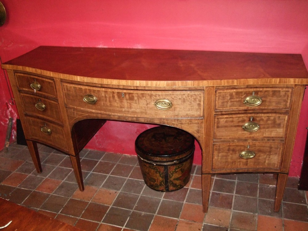 george 3rd mahogany cross banded serpentine sideboard