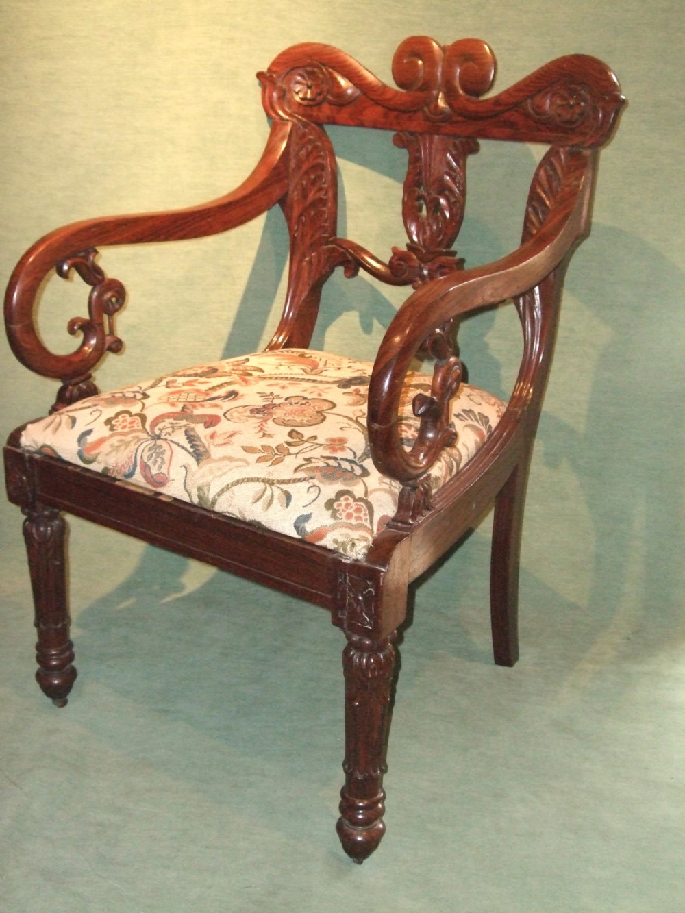 william 4th rosewood library armchair