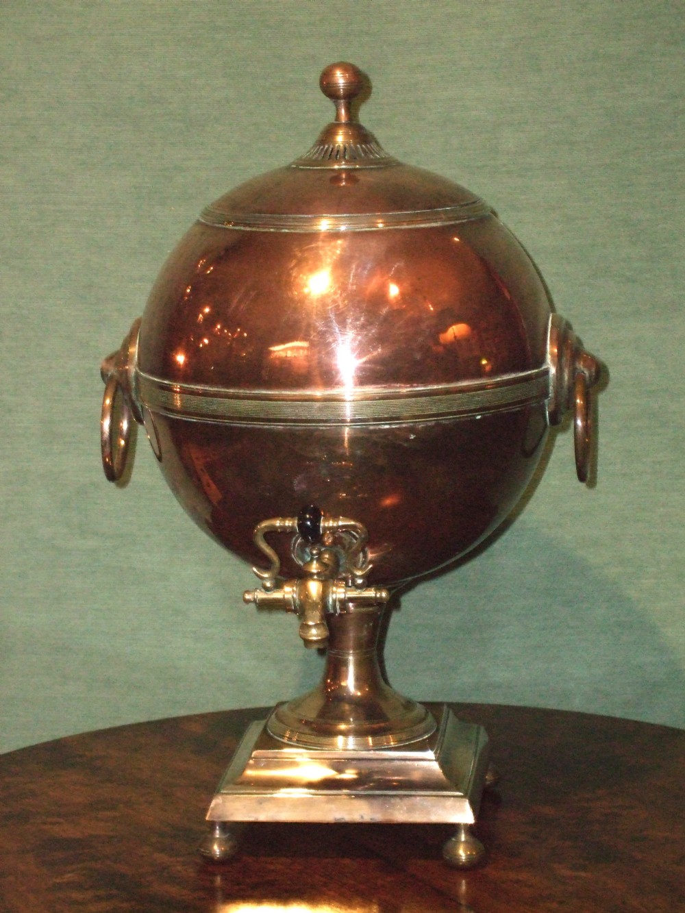george 3rd copper bell metal tea urnsamovar with original fittings