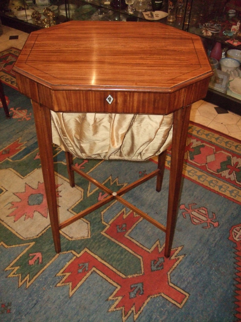 fine quality george 3rd satinwood work table