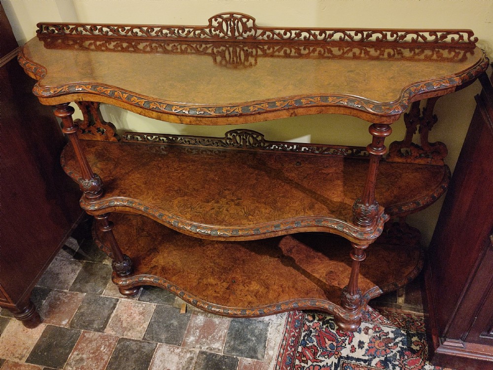 mid victorian burr walnut buffet