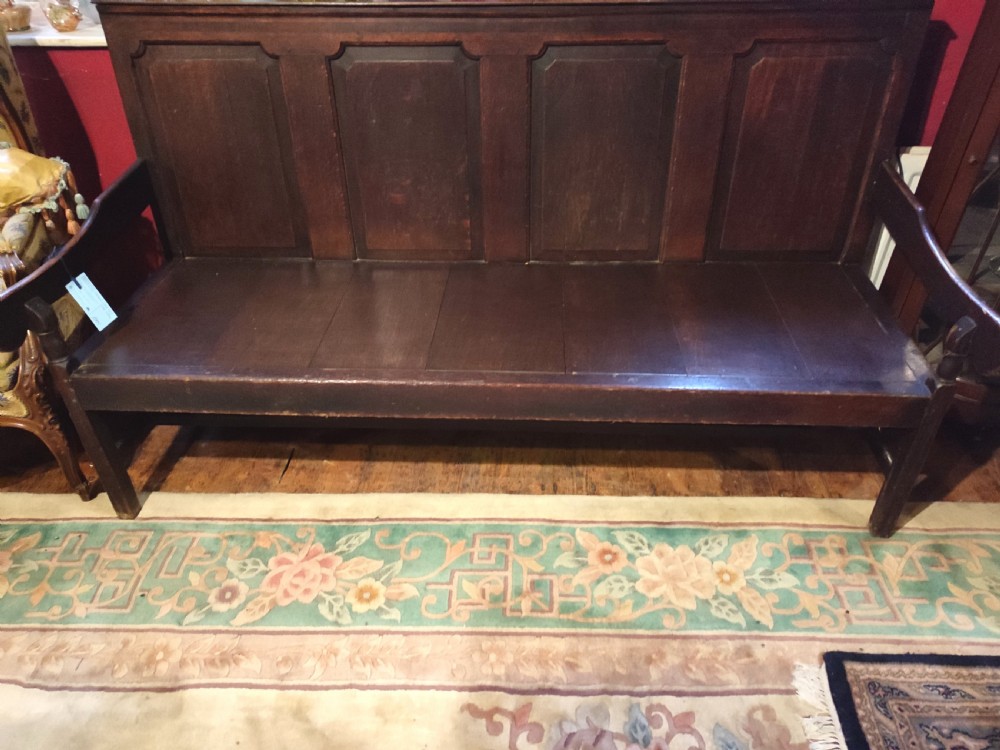 18thc oak panelled settle