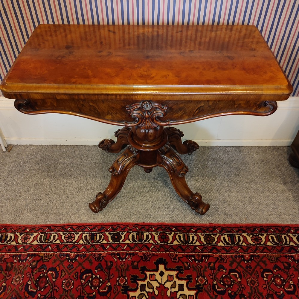 victorian walnut card table