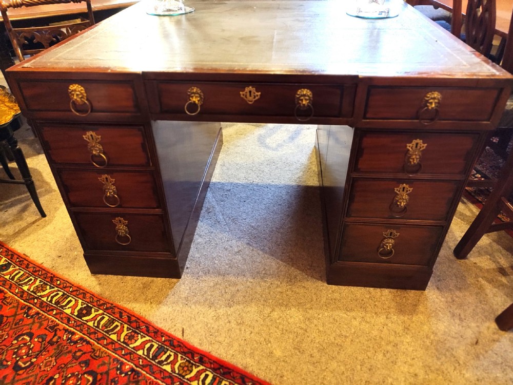 regency period partners desk in mahogany