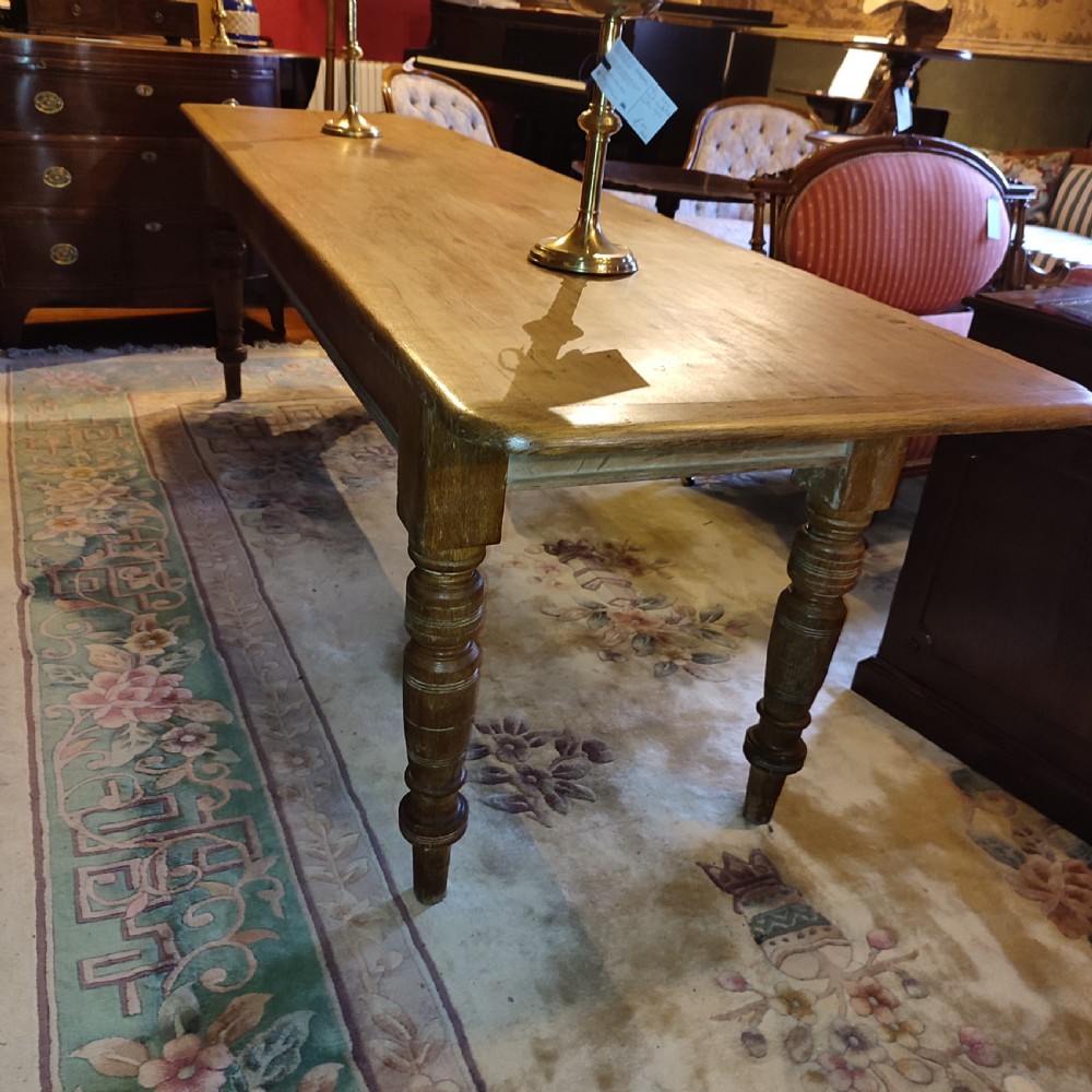 victorian oak walnut kitchen table with one plank top