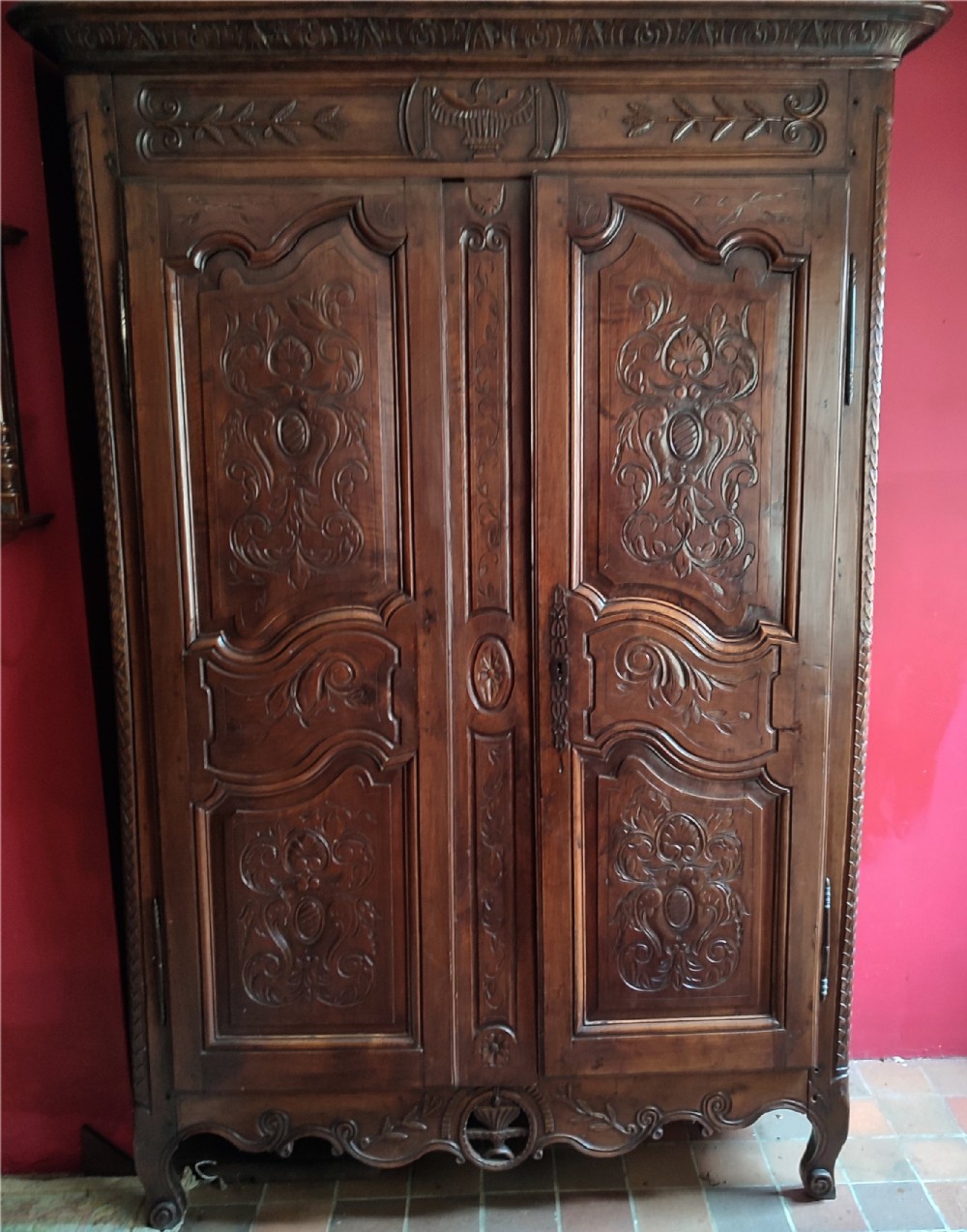 18thc french walnutchestnut marriage armoire