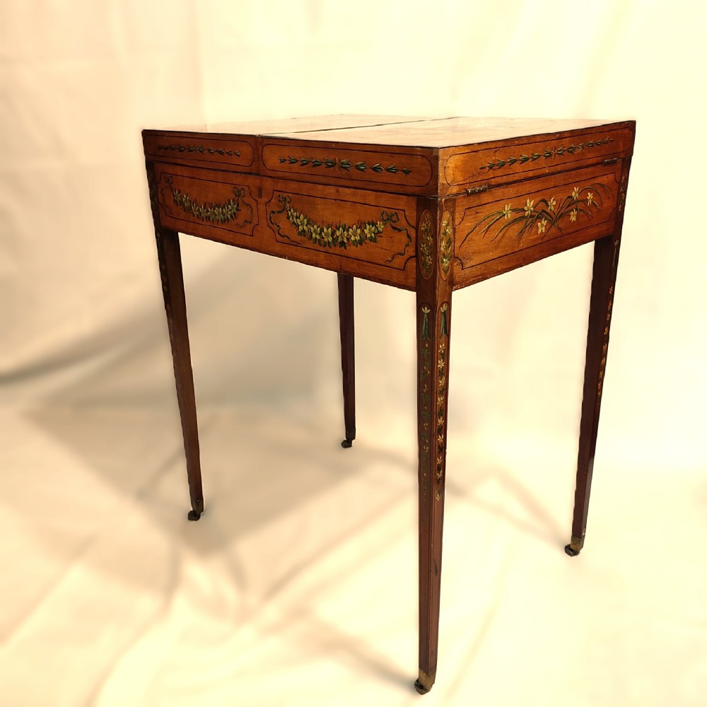 fine quality george 3rd satinwood painted work table