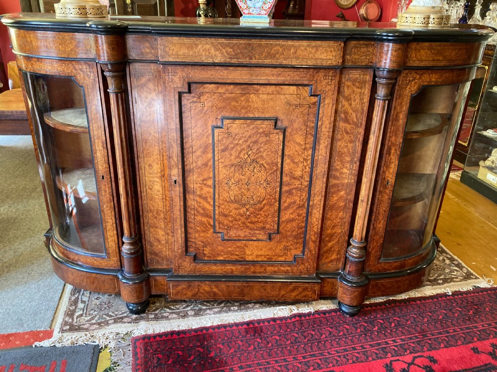 victorian amboyna inlaid credenza