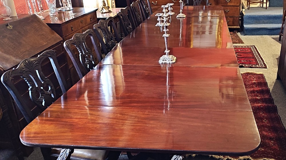 george 3rd triple pedestal mahogany dining table