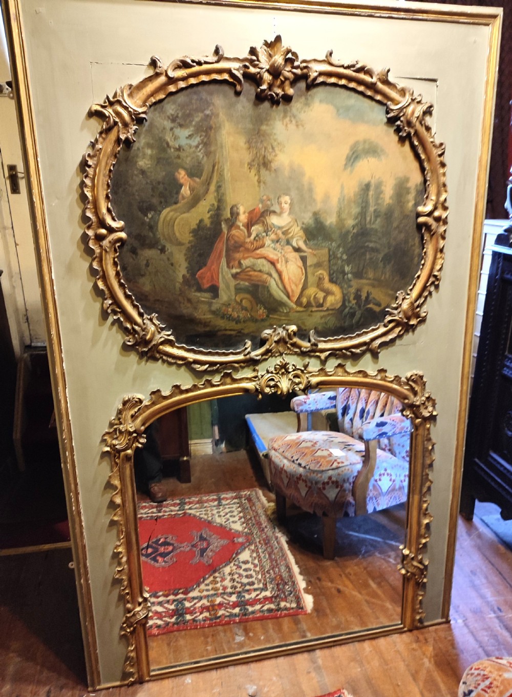 19thc french trumeau mirror